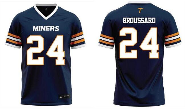 Men's UTEP Custom Navy Stitched Football Jersey