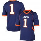 Men's UTEP Custom Blue Stitched Football Jersey