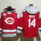 Men's Cincinnati Reds #14 Pete Rose Red Ageless Must-Have Lace-Up Pullover Hoodie