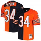 Men's Chicago Bears #34 Walter Payton Navy/Orange Split 1985 Mitchell & Ness Stitched Jersey