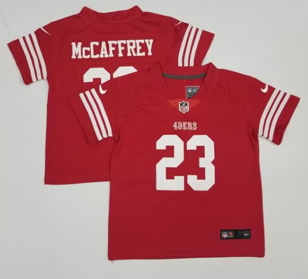 Toddlers San Francisco 49ers #23 Christian McCaffrey Red Vapor Untouchable  Stitched Football Jersey