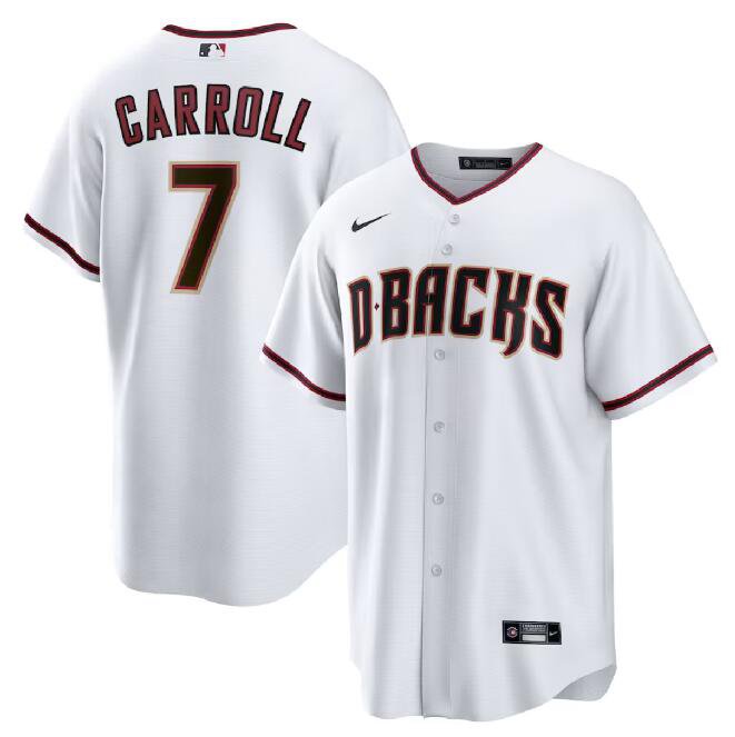 Arizona Diamondbacks #7 Corbin Carroll White Cool Base Stitched Baseball Jersey