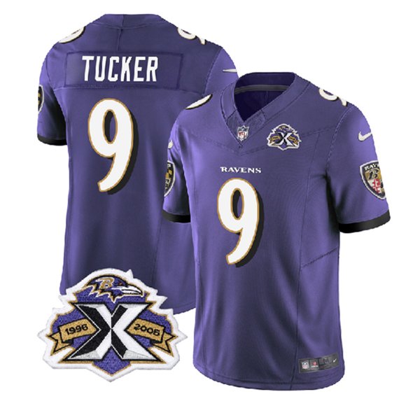 Baltimore Ravens #9 Justin Tucker Purple 2023 F.U.S.E With Patch ...