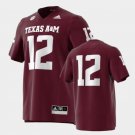 Men's Texas A&M Aggies #12 Maroon Strategy Premier Stitched Football Jersey