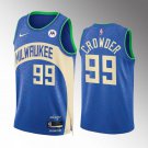 Men's Milwaukee Bucks #99 Jae Crowder 2023/24 Blue City Edition Stitched Basketball Jersey