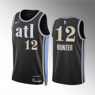 Men's Atlanta Hawks #12 De'Andre Hunter 2023/24 Black City Edition Stitched Basketball Jersey