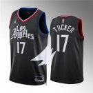 Men's Los Angeles Clippers #17 P.j. Tucker Black Statement Edition Stitched Basketball Jersey