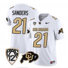 Colorado Buffaloes #21 Shilo Sanders White 2023 F.U.S.E. With PAC-12 Patch Stitched Football Jersey
