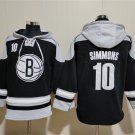 Men's Brooklyn Nets #10 Ben Simmons Black Lace-Up Pullover Hoodie Jersey