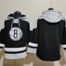 Men's Brooklyn Nets Blank Black Lace-Up Pullover Hoodie Jersey