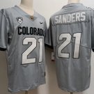 Men's Colorado Buffaloes #21 Shilo Sanders Grey With PAC-12 Patch Stitched Football Jersey
