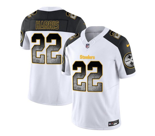 Steelers #22 Najee Harris White/Black 2023 F.U.S.E. Smoke Vapor ...