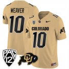 Colorado Buffaloes #10 Xavier Weaver Gold 2023 F.U.S.E. With PAC-12 Patch Stitched Football Jersey