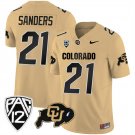 Colorado Buffaloes #21 Shilo Sanders Gold 2023 F.U.S.E. With PAC-12 Patch Stitched Football Jersey