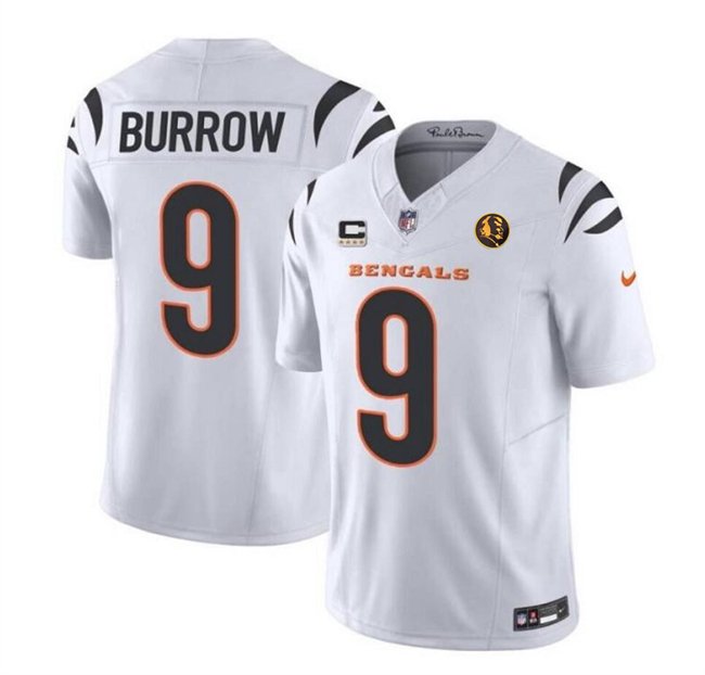 Bengals #9 Joe Burrow White 2023 F.U.S.E. With C And John Madden Patch ...