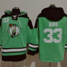 Men's Boston Celtics #33 Larry Bird Green Lace-Up Pullover Hoodie Jersey