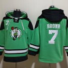 Men's Boston Celtics #7 Jaylen Brown Green Lace-Up Pullover Hoodie Jersey