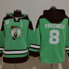 Men's Boston Celtics #8 Kristaps Porzingis Green Lace-Up Pullover Hoodie Jersey