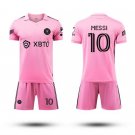 Inter Miami CF #10 Lionel Messi 2023-24 Pink The Heart Beat Kit Soccer Jersey Suit