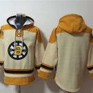 Men's Boston Bruins Blank Cream Ageless Must-Have Lace-Up Pullover Hoodie Jersey
