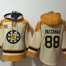 Men's Boston Bruins #88 David Pastrnak Cream Ageless Must-Have Lace-Up Pullover Hoodie Jersey