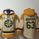 Men's Boston Bruins #63 Brad Marchand Cream Ageless Must-Have Lace-Up Pullover Hoodie Jersey