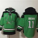 Men's Philadelphia Eagles #11 A. J. Brown Green Ageless Must-Have Lace-Up Pullover Hoodie Jersey