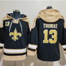 Men's New Orleans Saints #13 Michael Thomas Black Ageless Must-Have Lace-Up Pullover Hoodie
