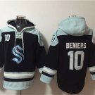 Men's Seattle Kraken #10 Matty Beniers Black Ageless Must-Have Lace-Up Pullover Hoodie