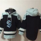 Men's Seattle Kraken Blank Black Ageless Must-Have Lace-Up Pullover Hoodie