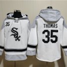 Men's Chicago White Sox #35 Frank Thomas White Ageless Must-Have Lace-Up Pullover Hoodie