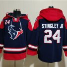Men's Houston Texans #24 Derek Stingley Jr. Navy Ageless Must-Have Lace-Up Pullover Hoodie