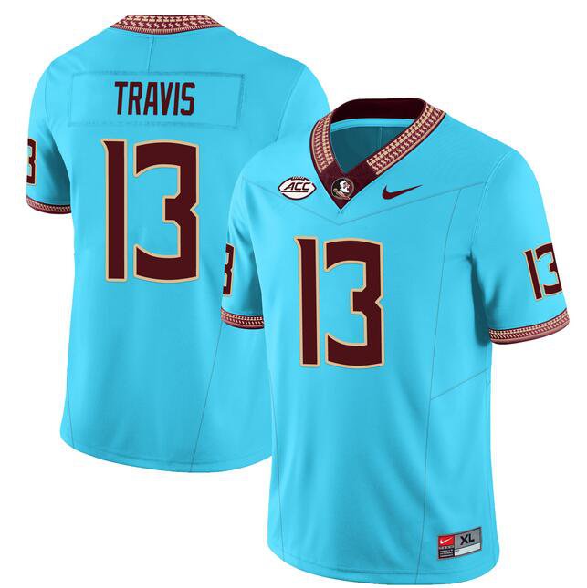Florida State Seminoles #13 Jordan Travis Teal 2023 F.U.S.E. Limited Stitched Football Jersey