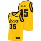 Men's Youth Iowa Hawkeyes #15 Keegan Murray Yellow College Stitched Basketball Jersey