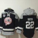 Men's New York Yankees #22 Juan Soto Navy Blue Lace Up Pullover Jersey Hoodie
