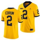 Michigan Wolverines #2 Blacke Corum Yellow Stitched College Football Jersey