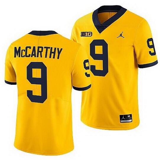 Michigan Wolverines #9 J.J. Mccarthy Yellow Stitched College Football Jersey