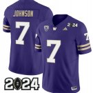Washington Huskies #7 Dillon Johnson Purple F.U.S.E. With 2024 Patch Stitched Football Jersey