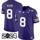 Washington Huskies #8 Will Nixon Purple F.U.S.E. With 2024 Patch Stitched Football Jersey