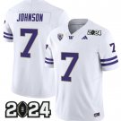 Washington Huskies #7 Dillon Johnson White F.U.S.E. With 2024 Patch Stitched Football Jersey