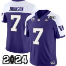 Washington Huskies #7 Dillon Johnson Purple White F.U.S.E. With 2024 Patch Stitched Football Jersey
