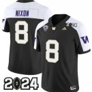 Washington Huskies #8 Will Nixon Black White F.U.S.E. With 2024 Patch Stitched Football Jersey