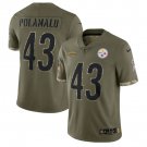 Pittsburgh Steelers #43 Troy Polamalu Olive 2022 Salute To Service Limited Stitched Football Jersey