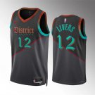 Men's Washington Wizards #12 Isaiah Livers Black 2023/24 City Edition Stitched Basketball Jersey
