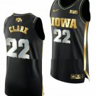 Men's Youth Iowa Hawkeyes #22 Caitlin Clark Black Golden Edition Stitched College Basketball Jersey