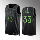 Men's New Orleans Pelicans #33 Malcolm Hill Black 2023-24 City Edition Stitched Basketball Jersey