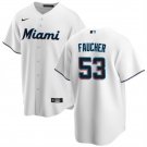 Miami Marlins #53 Calvin Faucher White Cool Base Stitched Baseball Jersey