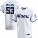 Miami Marlins #53 Calvin Faucher White Home Limited Stitched Baseball Jersey