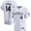 Colorado Rockies #14 Ezequiel Tovar White Home Limited Stitched Baseball Jersey