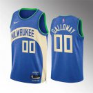 Milwaukee Bucks #00 Jaylin Galloway 2023/24 Blue City Edition Stitched Basketball Jersey